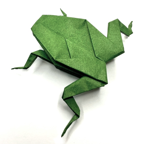origami frog paper fold completed
