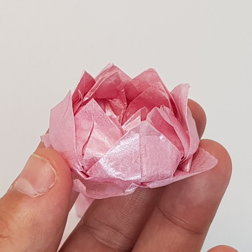origami lotus paper fold completed