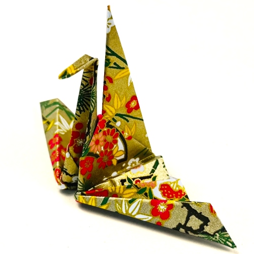 origami sitting crane