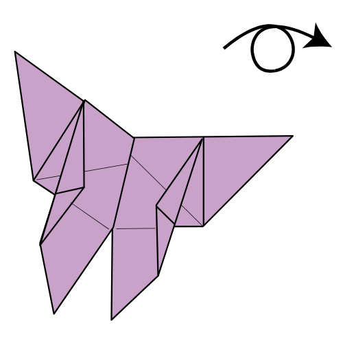 origami butterfly diagram step 14