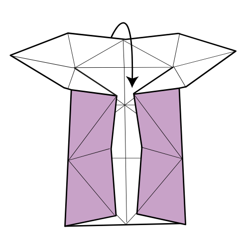 origami butterfly diagram step 7.5